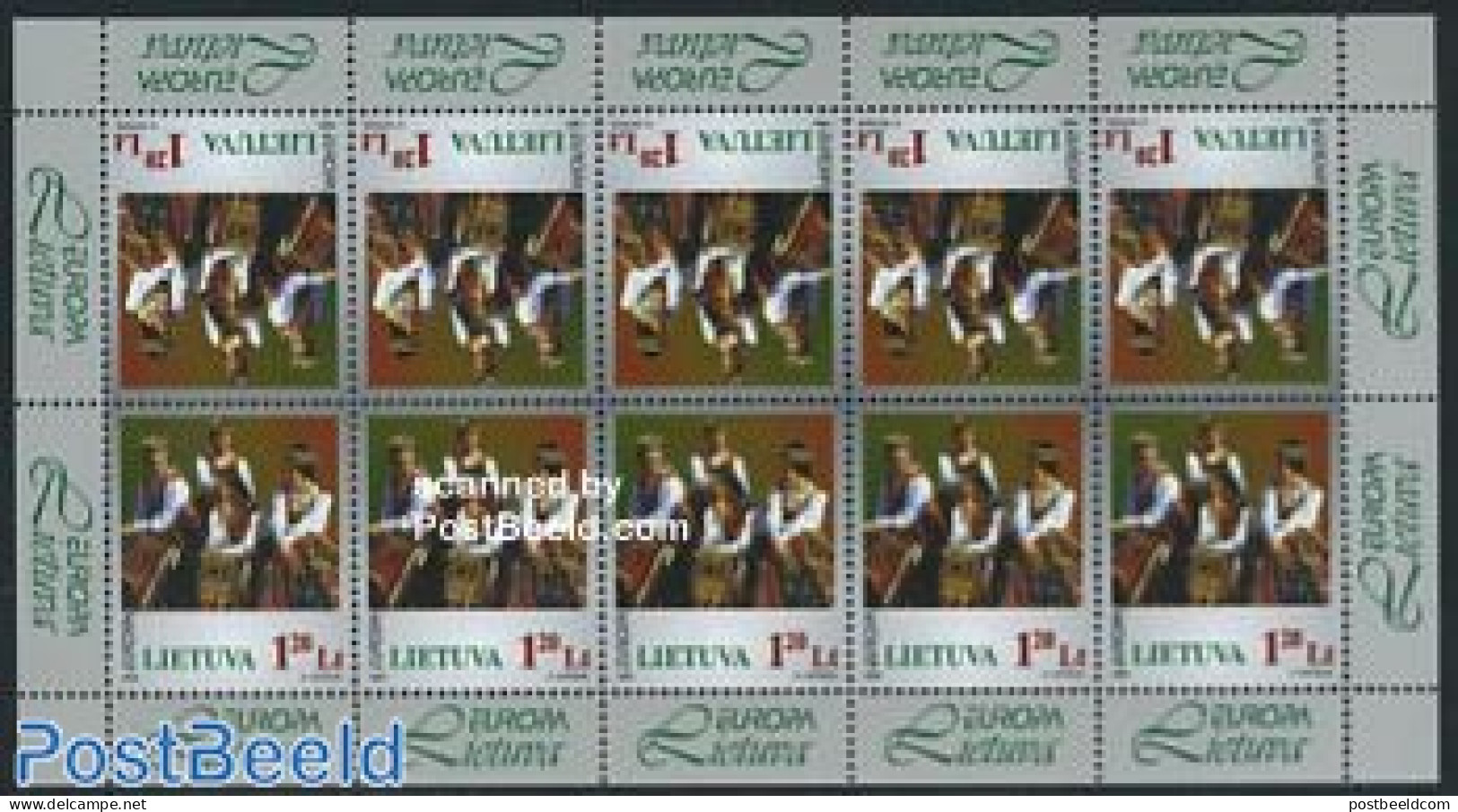 Lithuania 1998 Europa, Costumes M/s (with 10 Stamps), Mint NH, History - Various - Europa (cept) - Costumes - Folklore - Costumi