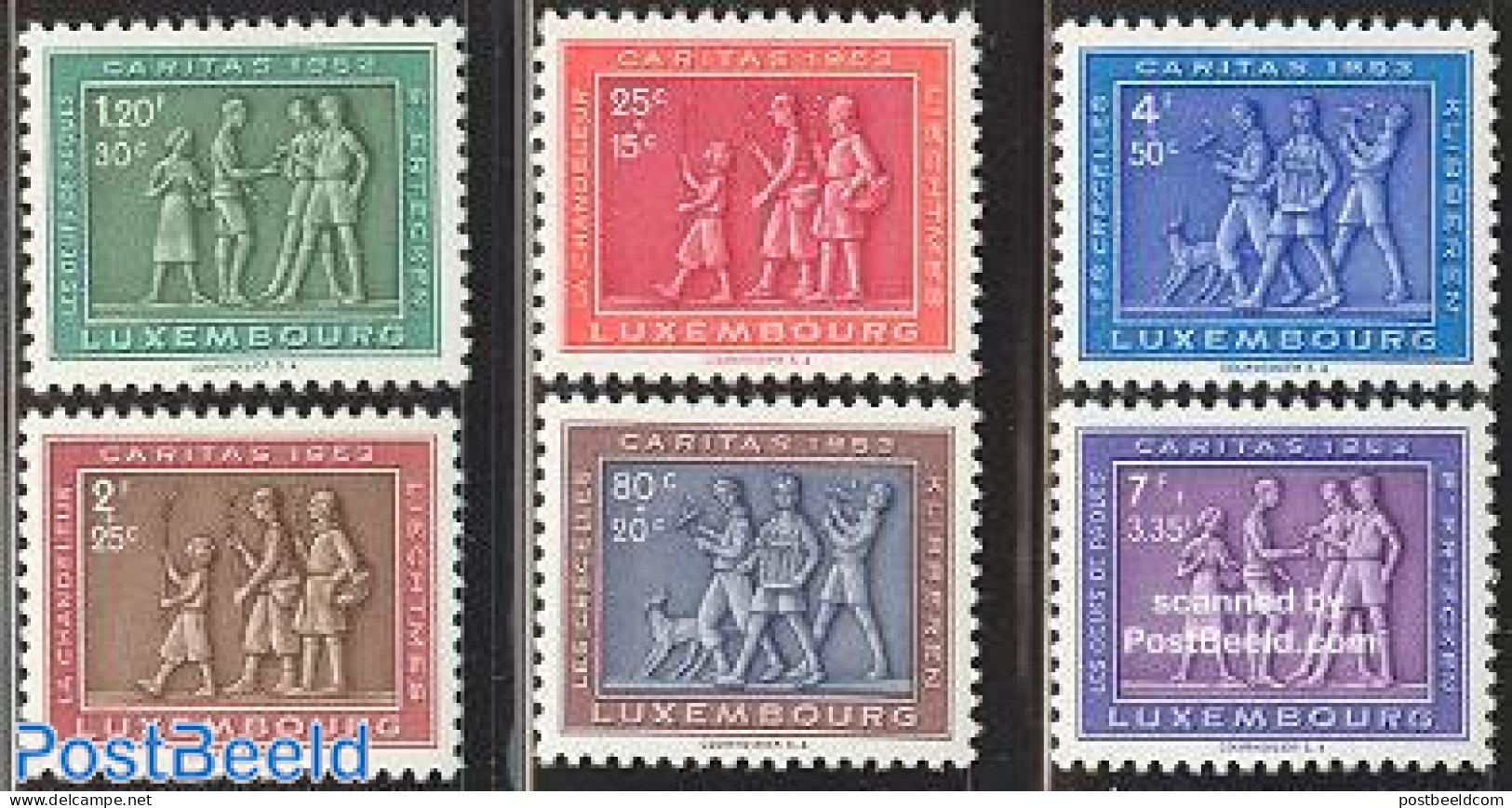 Luxemburg 1953 Caritas 6v, Mint NH, Nature - Various - Dogs - Folklore - Nuevos