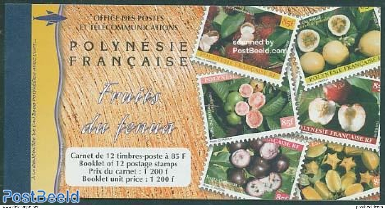 French Polynesia 1999 Fruits 12v In Booklet, Mint NH, Nature - Fruit - Stamp Booklets - Nuevos