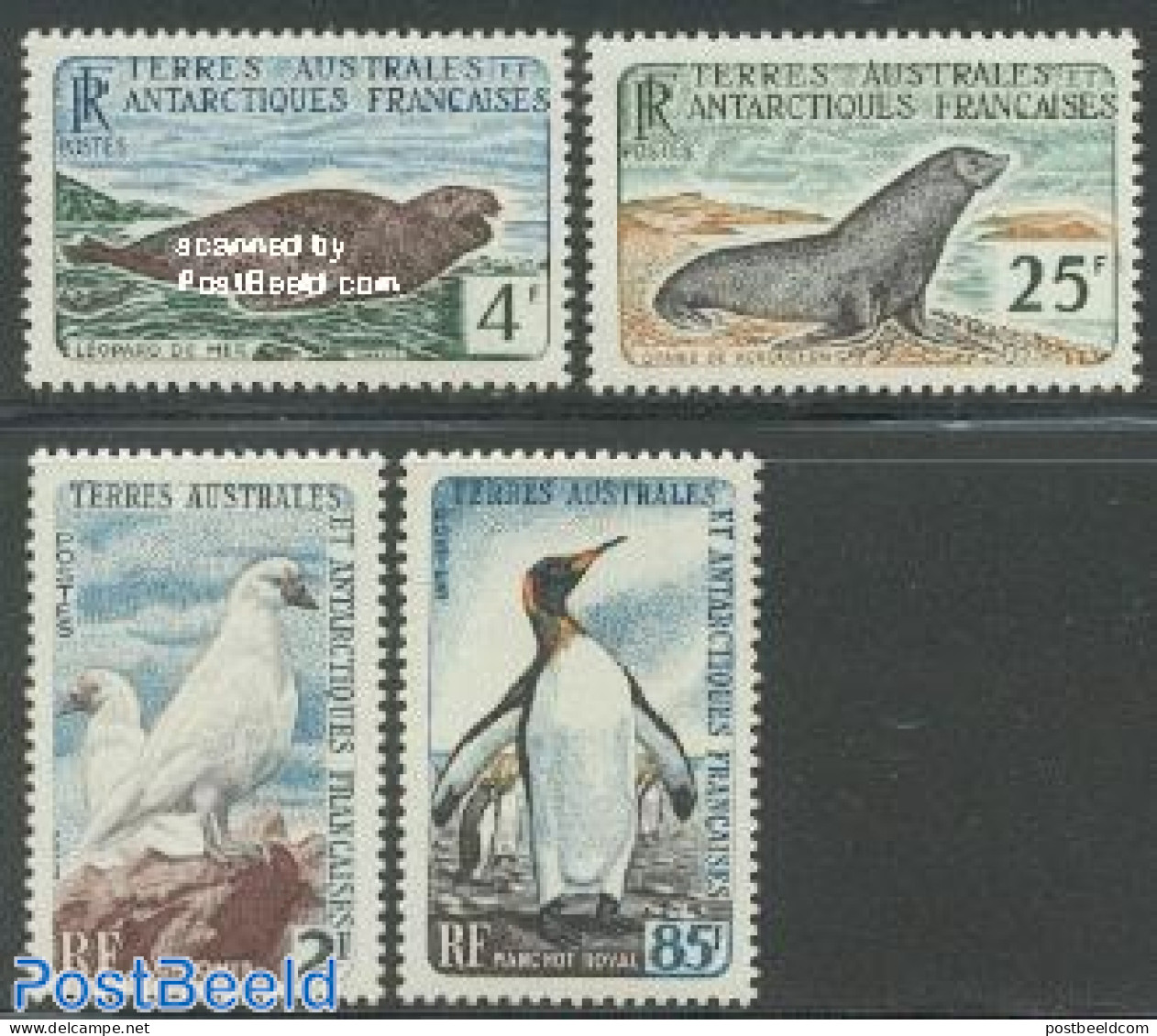 French Antarctic Territory 1960 Definitives 4v, Unused (hinged), Nature - Animals (others & Mixed) - Birds - Penguins .. - Neufs