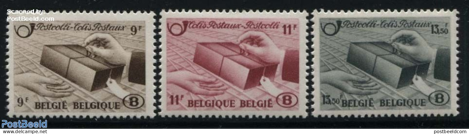 Belgium 1948 Parcel Stamps 3v, Mint NH, Transport - Railways - Nuovi