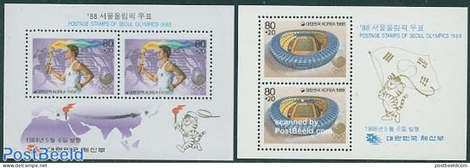 Korea, South 1988 Olympic Games 2 S/s, Mint NH, Sport - Olympic Games - Corea Del Sur