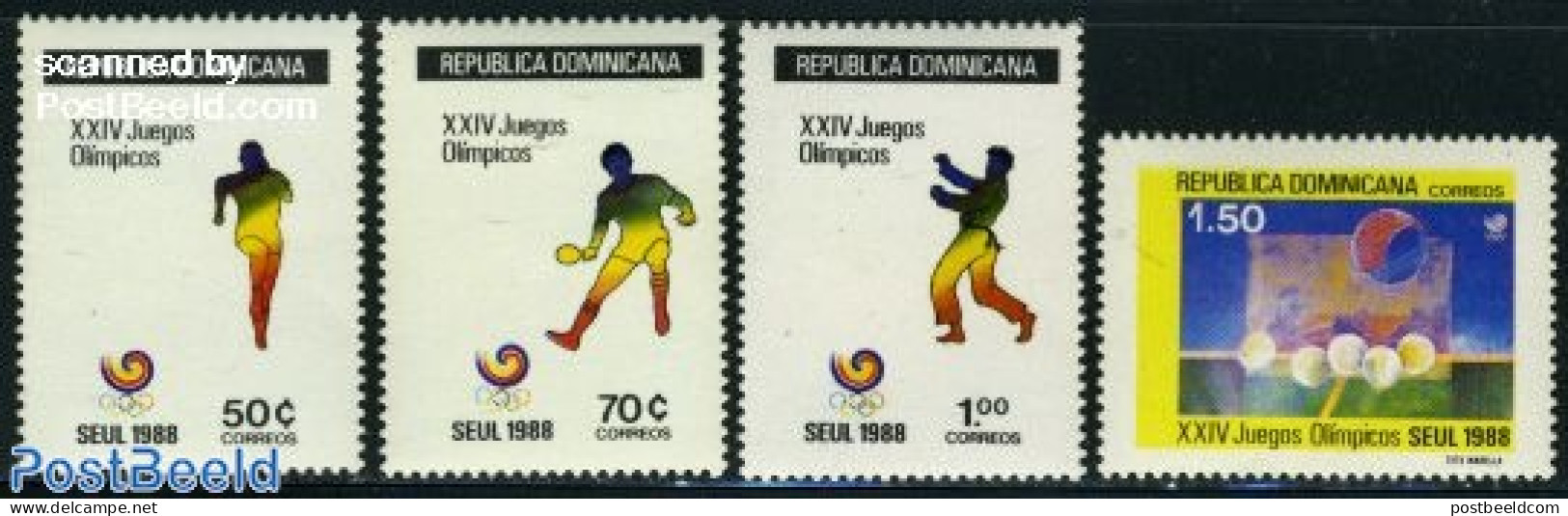 Dominican Republic 1988 Olympic Games 4v, Mint NH, Sport - Athletics - Judo - Olympic Games - Table Tennis - Leichtathletik