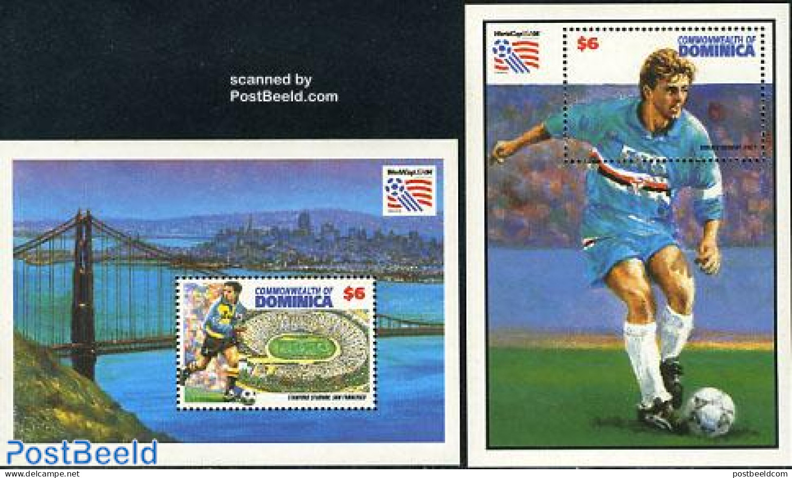 Dominica 1994 World Cup Football 2 S/s, Mint NH, Sport - Football - Repubblica Domenicana