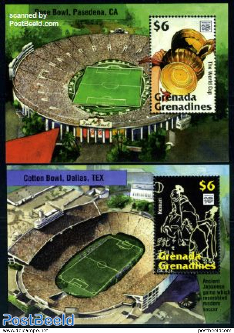 Grenada Grenadines 1994 World Cup Football 2 S/s, Mint NH, Sport - Football - Grenada (1974-...)