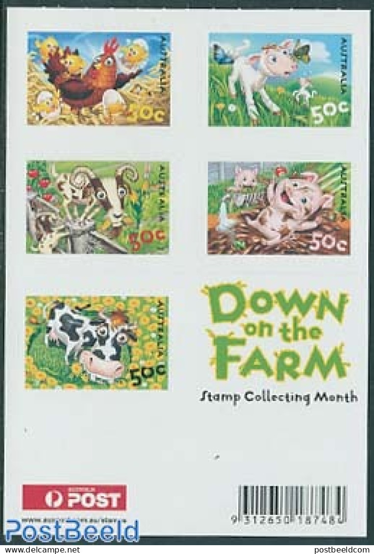 Australia 2005 On The Farm 5v S-a Booklet, Mint NH, Nature - Animals (others & Mixed) - Cattle - Poultry - Stamp Bookl.. - Ongebruikt