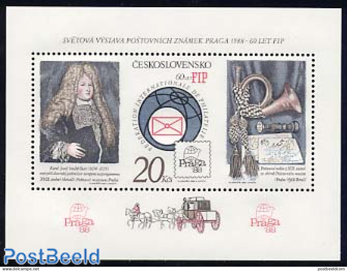 Czechoslovkia 1986 Praga 88 S/s Only Horizontal Perforated, Mint NH, Philately - Otros & Sin Clasificación