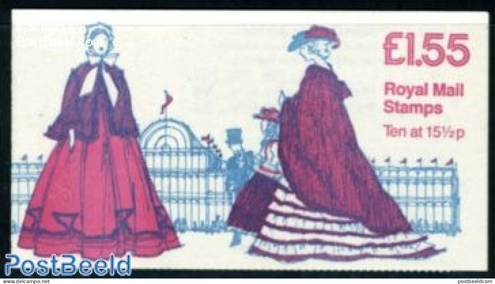 Great Britain 1982 Definitives Booklet, Costumes 1850-1860. Selvedge At Right, Mint NH, Stamp Booklets - Art - Fashion - Ungebraucht