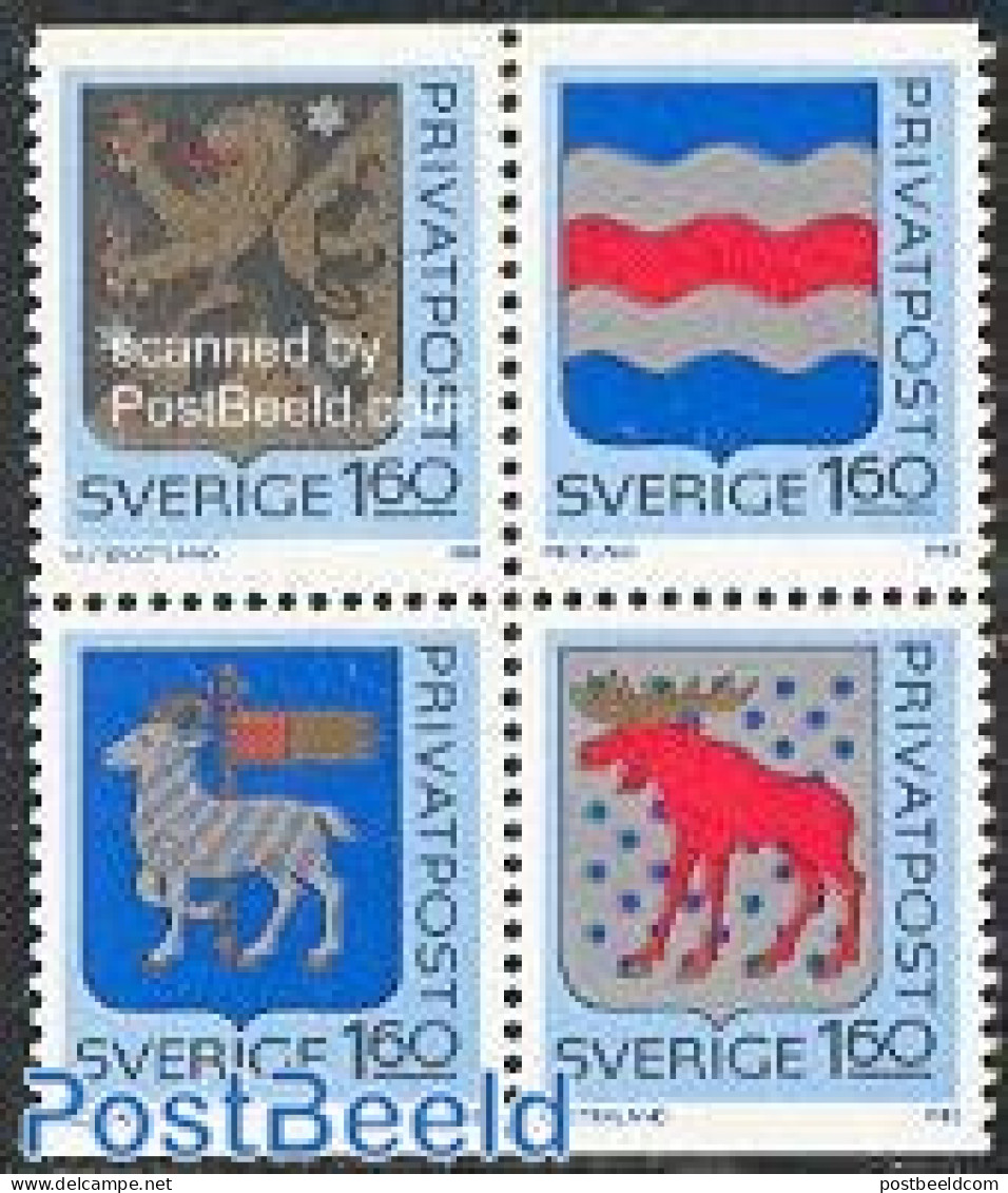 Sweden 1983 Provincial Coat Of Arms 4v [+], Mint NH, History - Nature - Coat Of Arms - Animals (others & Mixed) - Ungebraucht