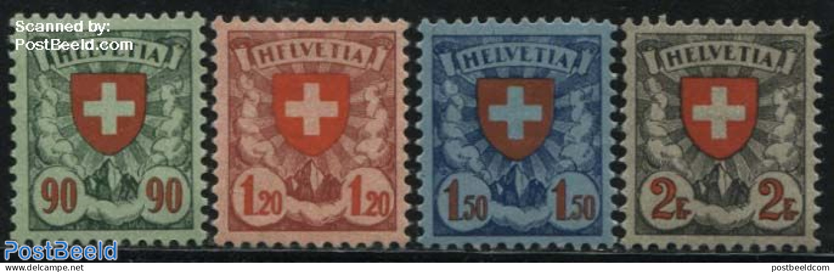 Switzerland 1924 Definitives, Coat Of Arms 4v, Unused (hinged), History - Coat Of Arms - Neufs