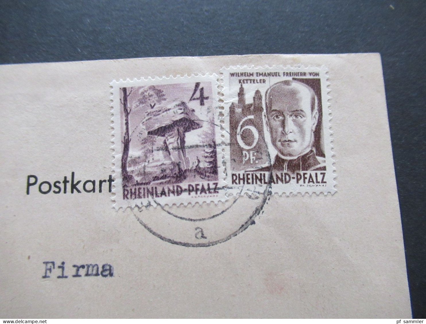 Französische Zone Rheinland Pfalz 1.1949 MiF Nr.17 Und 33 Firmen PK August Schär Kokosweberei Eisenschmitt Eifel - Rhénanie-Palatinat