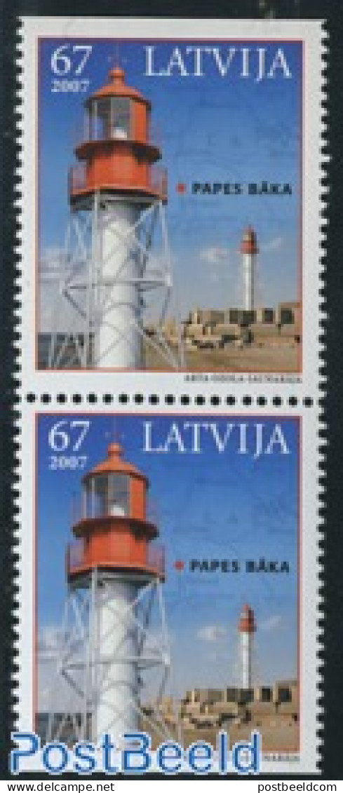 Latvia 2007 Papes Lighthouse Booklet Pair, Mint NH, Various - Lighthouses & Safety At Sea - Maps - Lighthouses