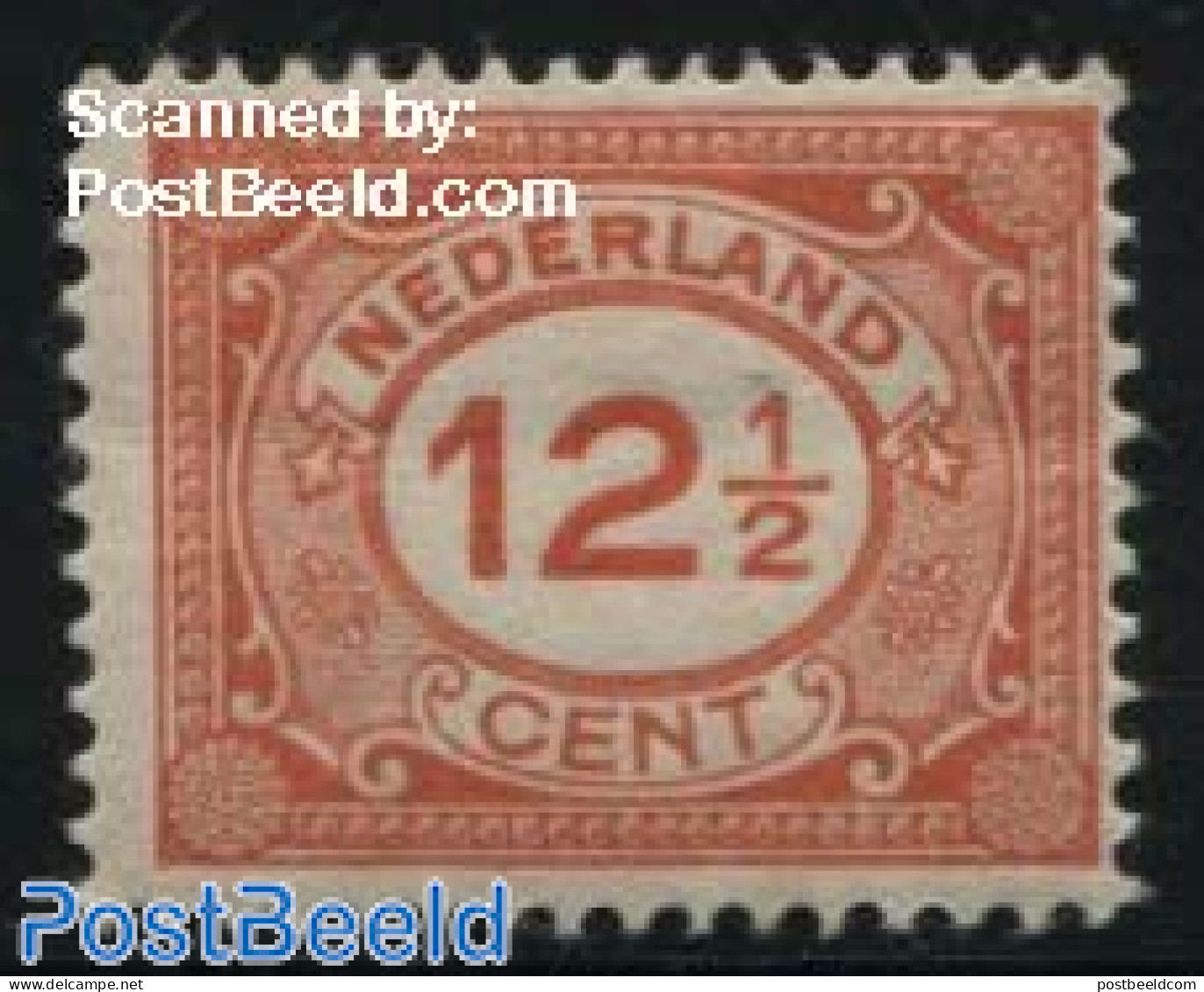 Netherlands 1922 12.5c With FlaT R, Stamp Out Of Set, Unused (hinged) - Ongebruikt