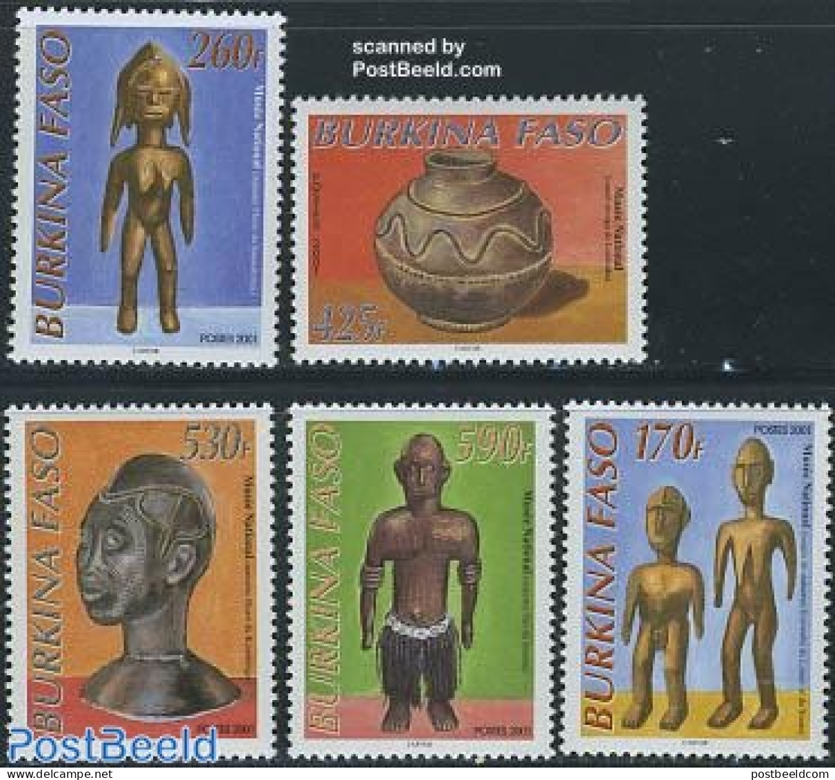 Burkina Faso 2001 National Museum 5v, Mint NH, Art - Museums - Sculpture - Musea