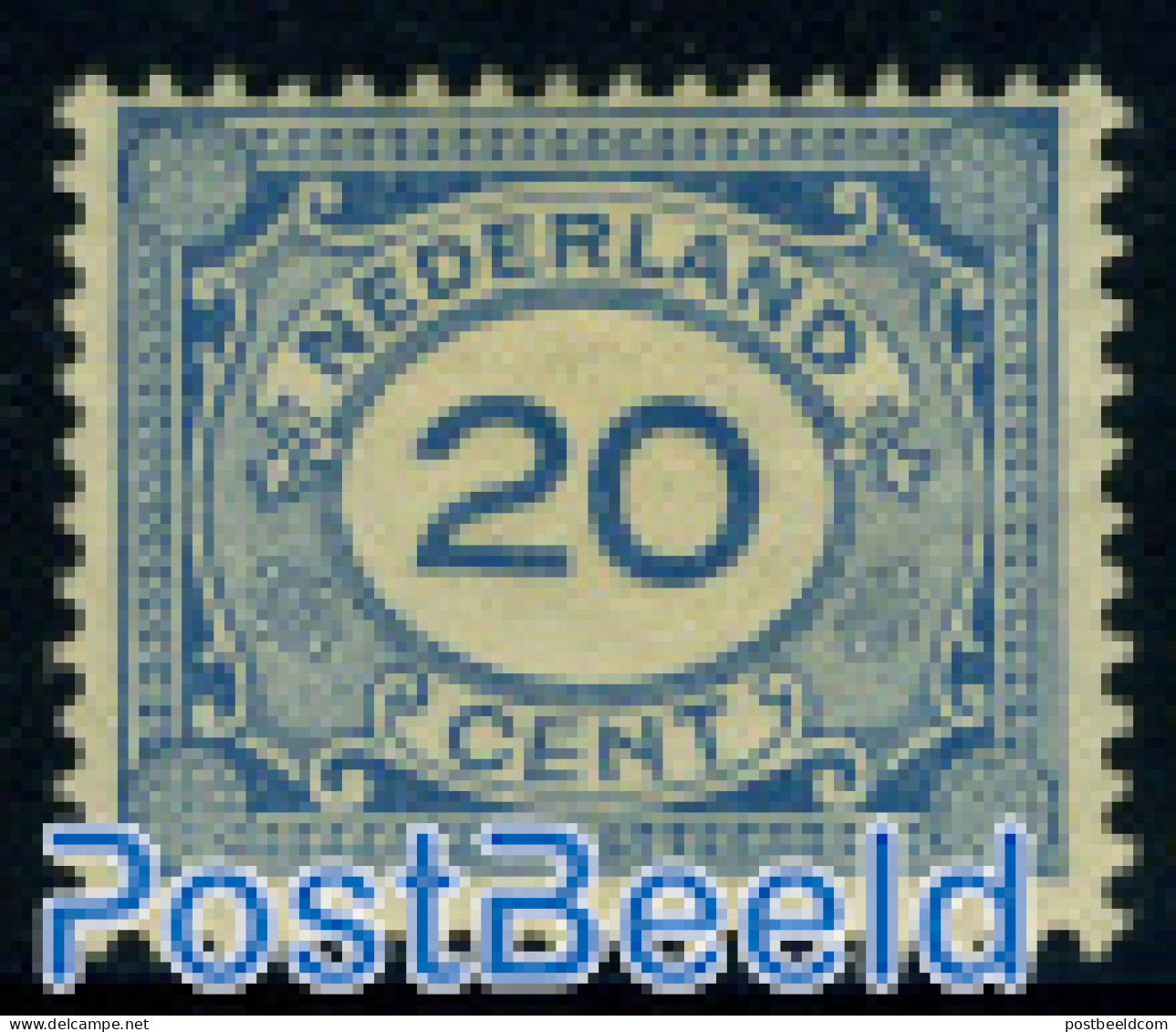 Netherlands 1921 20c, Blue, Stamp Out Of Set, Mint NH - Neufs