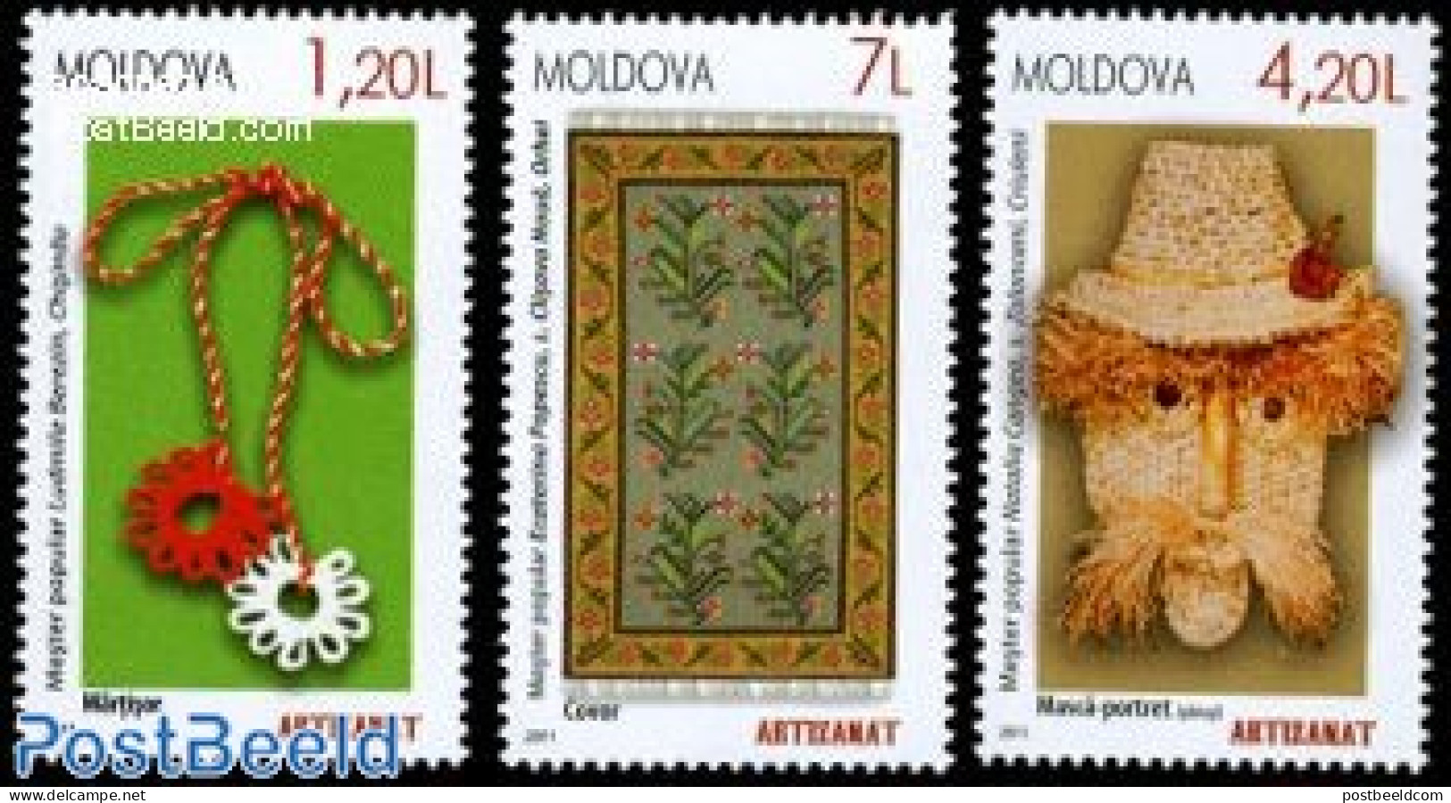 Moldova 2011 Handicrafts 3v, Mint NH, Various - Textiles - Art - Handicrafts - Textiles
