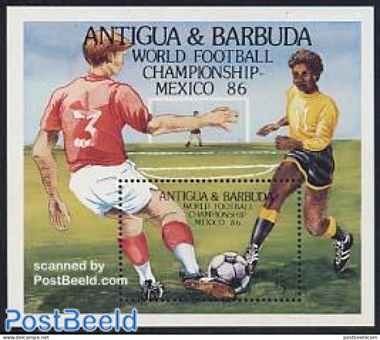 Antigua & Barbuda 1986 World Cup Football S/s, Mint NH, Sport - Football - Antigua And Barbuda (1981-...)