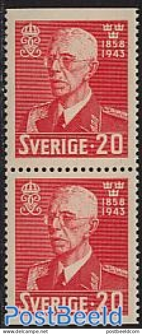 Sweden 1943 King Gustaf V Birthday Booklet Pair, Mint NH, History - Kings & Queens (Royalty) - Neufs
