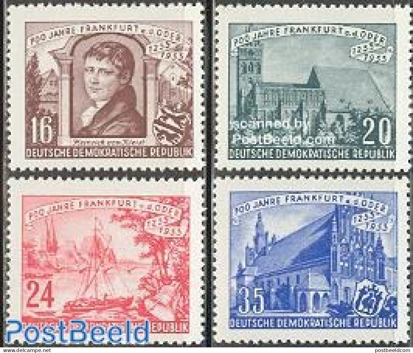 Germany, DDR 1953 Frankfurt A/d Oder 4v, Mint NH, Performance Art - Religion - Transport - Theatre - Churches, Temples.. - Unused Stamps