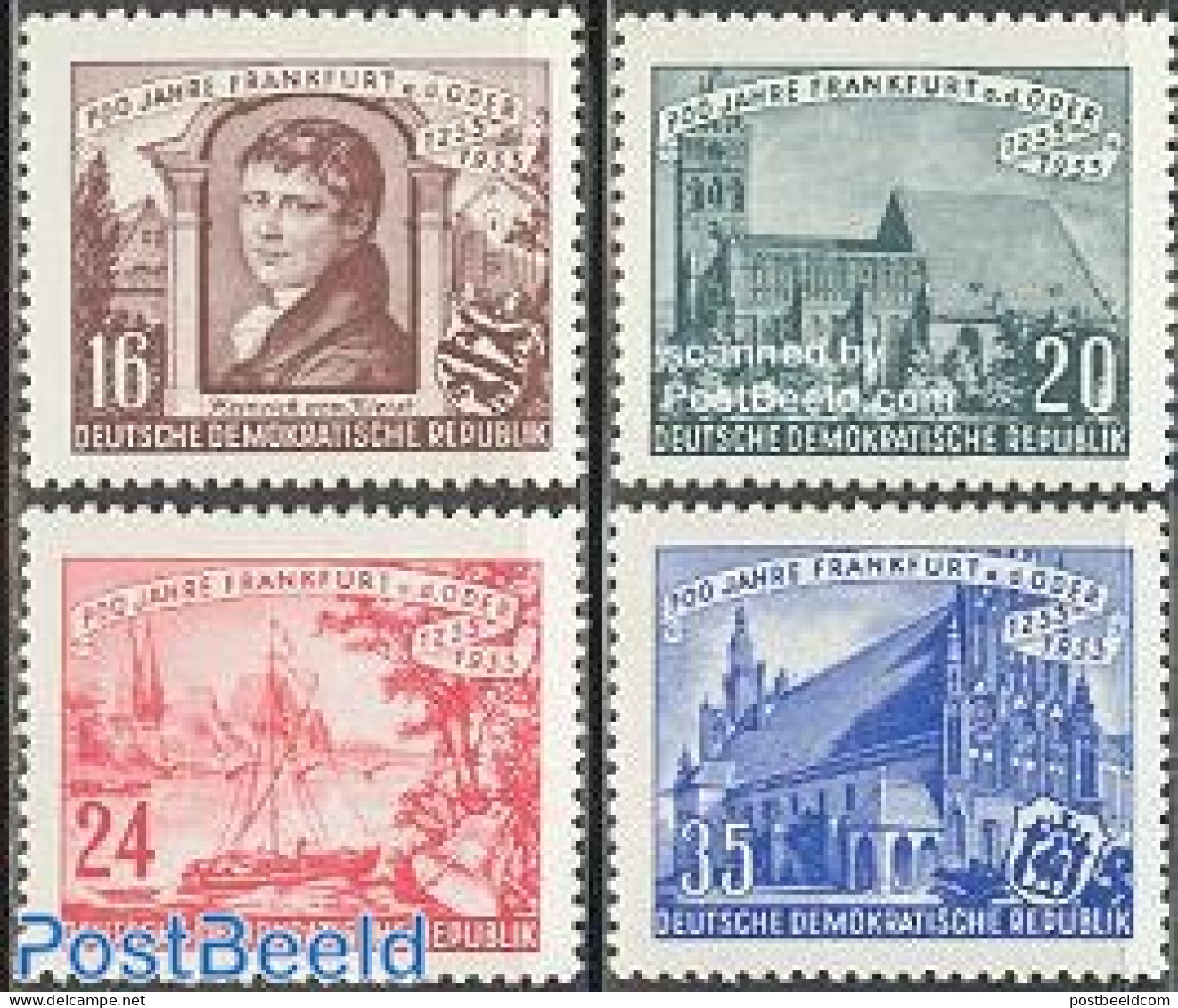 Germany, DDR 1953 Frankfurt A/d Oder 4v, Mint NH, Performance Art - Religion - Transport - Theatre - Churches, Temples.. - Ungebraucht