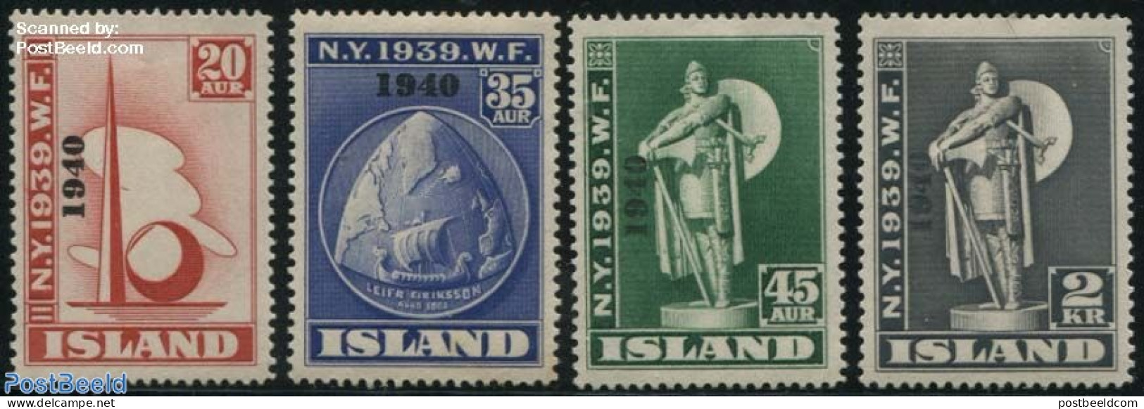 Iceland 1940 Local Overprints 4v, Mint NH - Ongebruikt