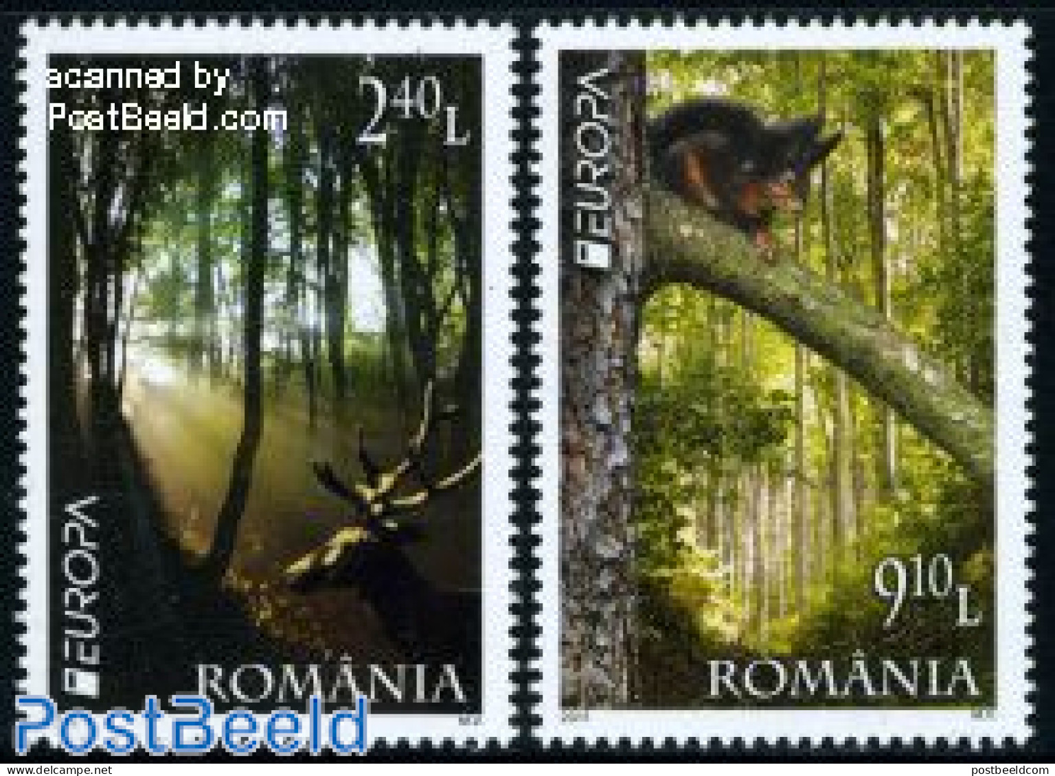 Romania 2011 Europa, Forests 2v, Mint NH, History - Nature - Europa (cept) - Animals (others & Mixed) - Deer - Trees &.. - Nuovi