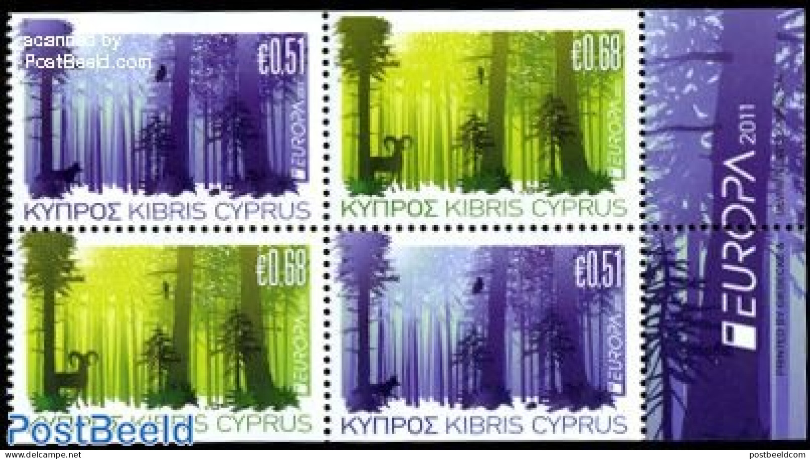 Cyprus 2011 Europa, Forests 4v (from Booklets), Mint NH, History - Nature - Europa (cept) - Animals (others & Mixed) -.. - Ungebraucht