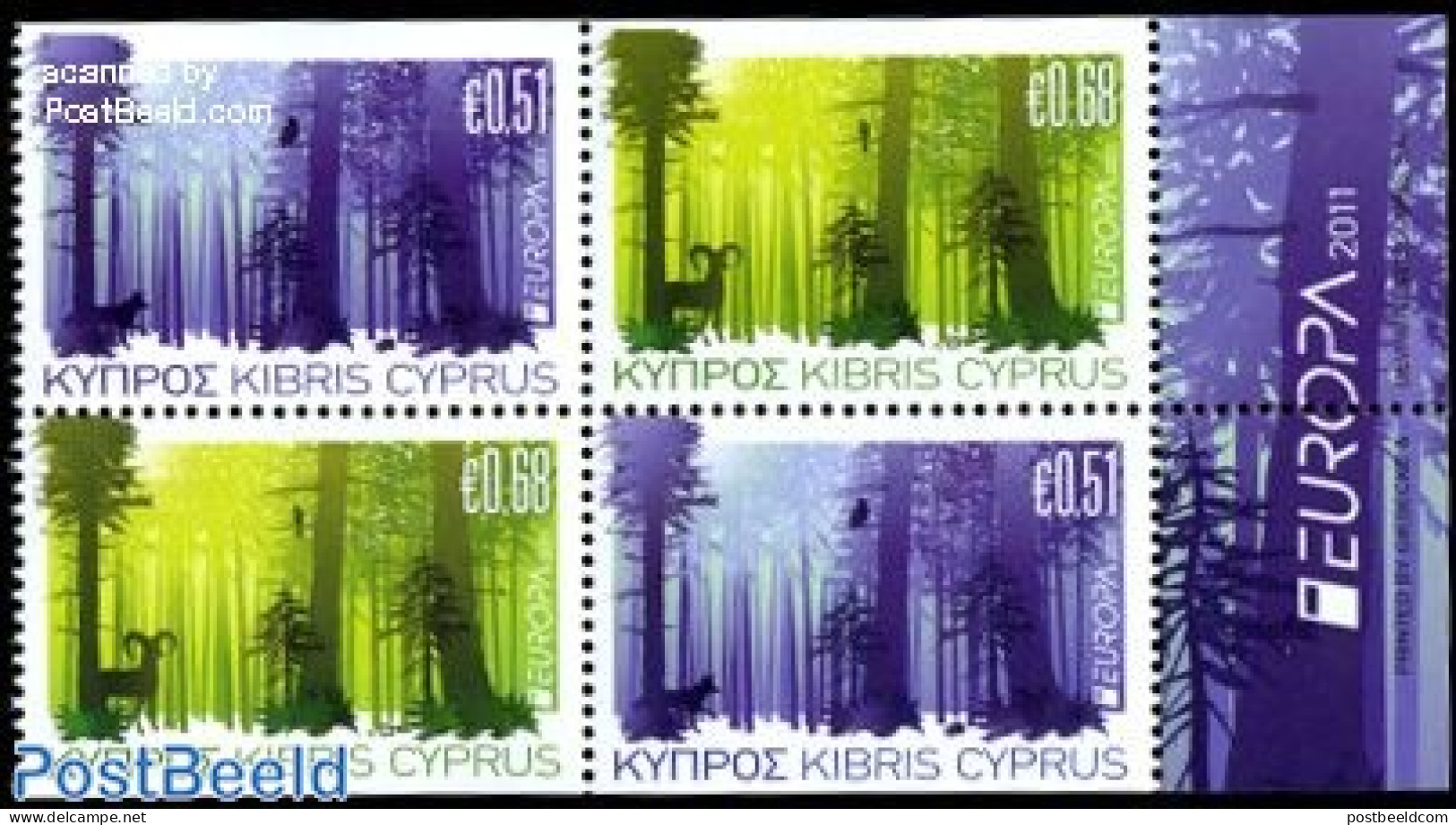 Cyprus 2011 Europa, Forests 4v (from Booklets), Mint NH, History - Nature - Europa (cept) - Animals (others & Mixed) -.. - Neufs