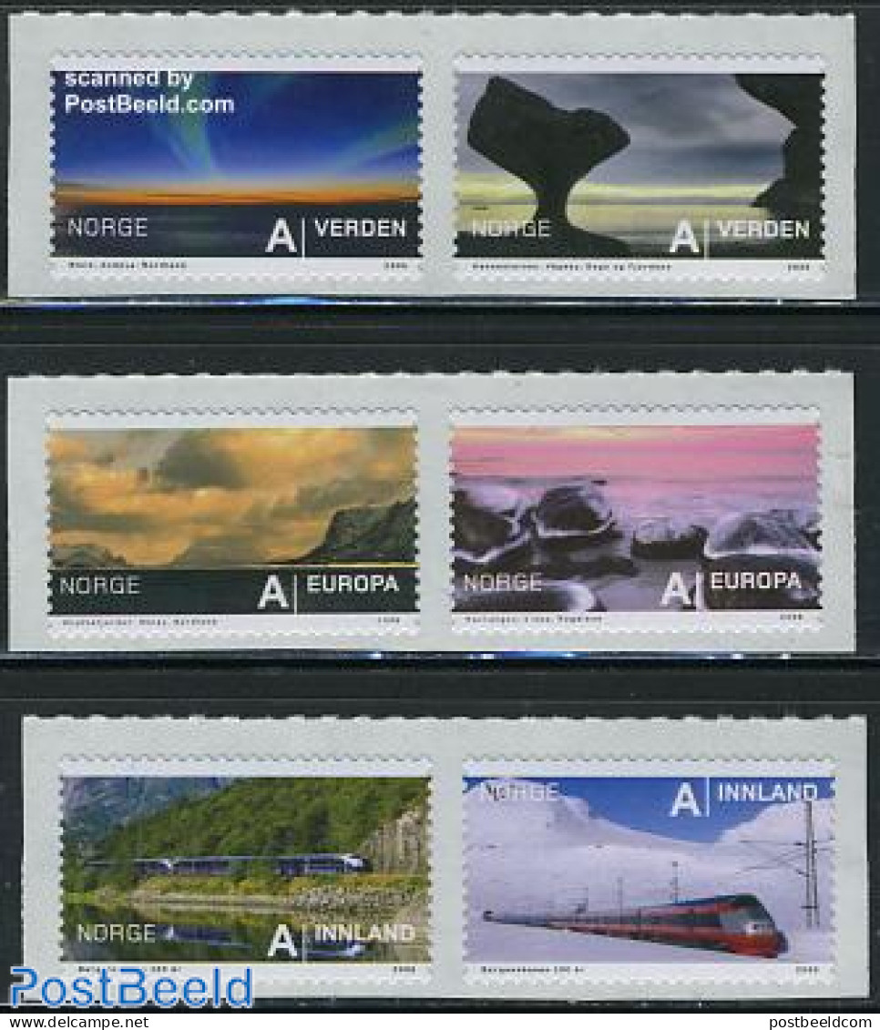 Norway 2009 Tourism 6v S-a, Mint NH, Transport - Various - Railways - Tourism - Ongebruikt