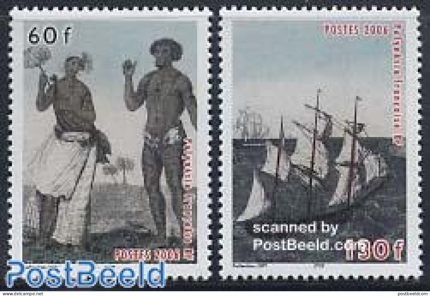 French Polynesia 2006 Washington 2006, Islands In History 2v, Mint NH, History - Transport - History - Ships And Boats - Neufs