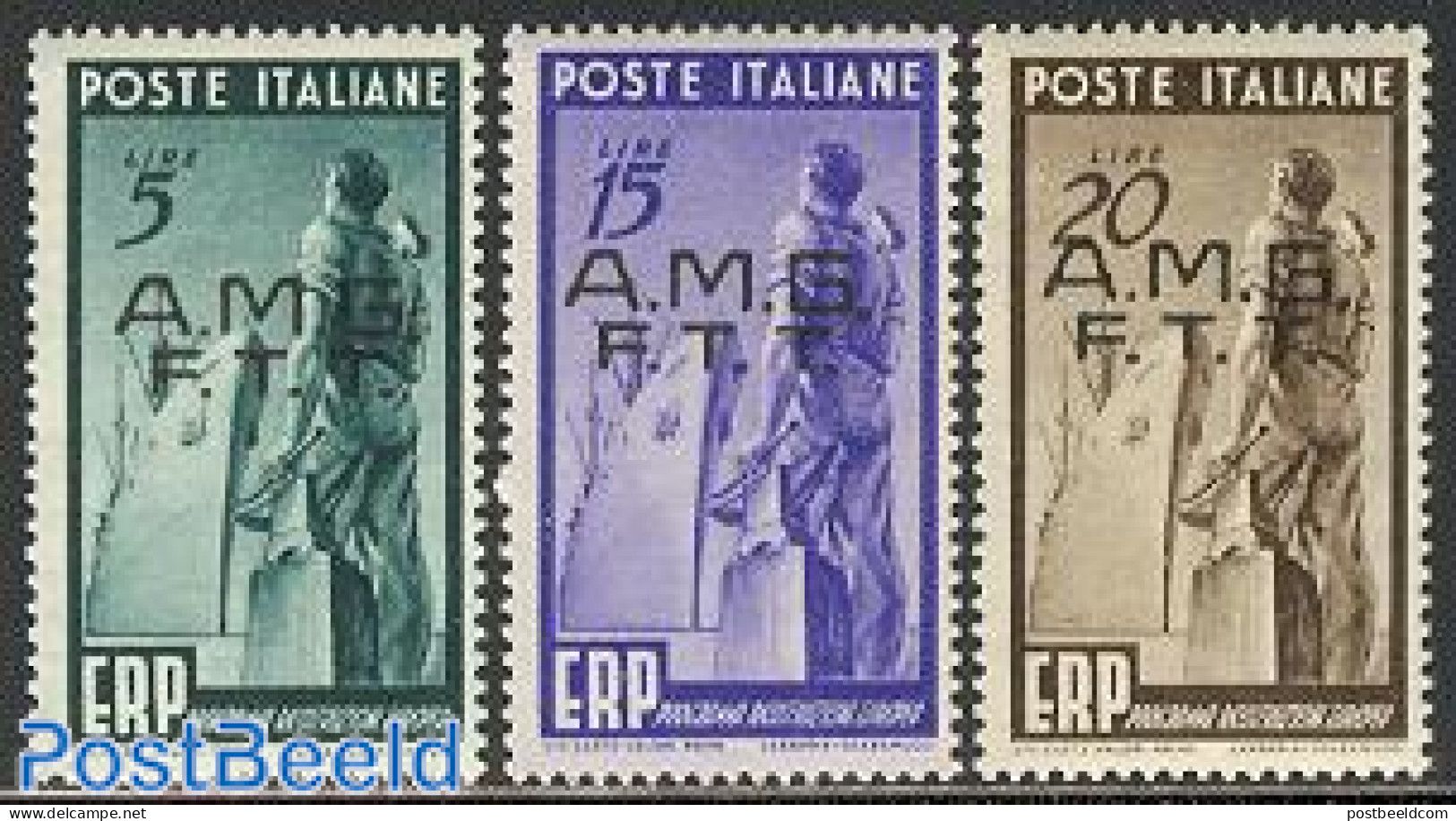 Trieste A-Zone 1949 Marshall Plan (ERP) 3v, Mint NH, History - Transport - Europa Hang-on Issues - Ships And Boats - Idées Européennes