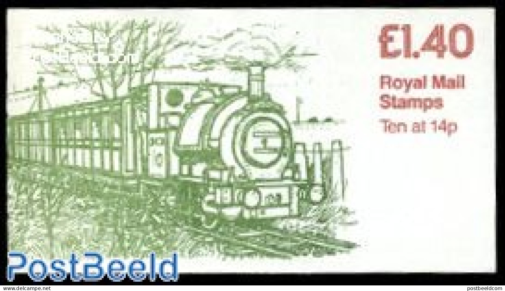 Great Britain 1981 Definitives Booklet, Talyllyn, Selvedge Left, Mint NH, Transport - Stamp Booklets - Railways - Ungebraucht