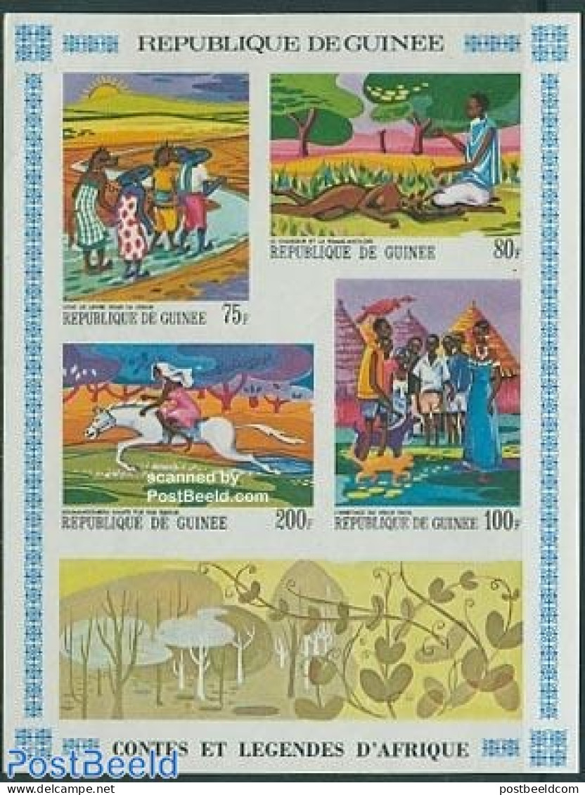 Guinea, Republic 1968 Fairy Tales S/s, Mint NH, Nature - Cats - Horses - Art - Fairytales - Verhalen, Fabels En Legenden