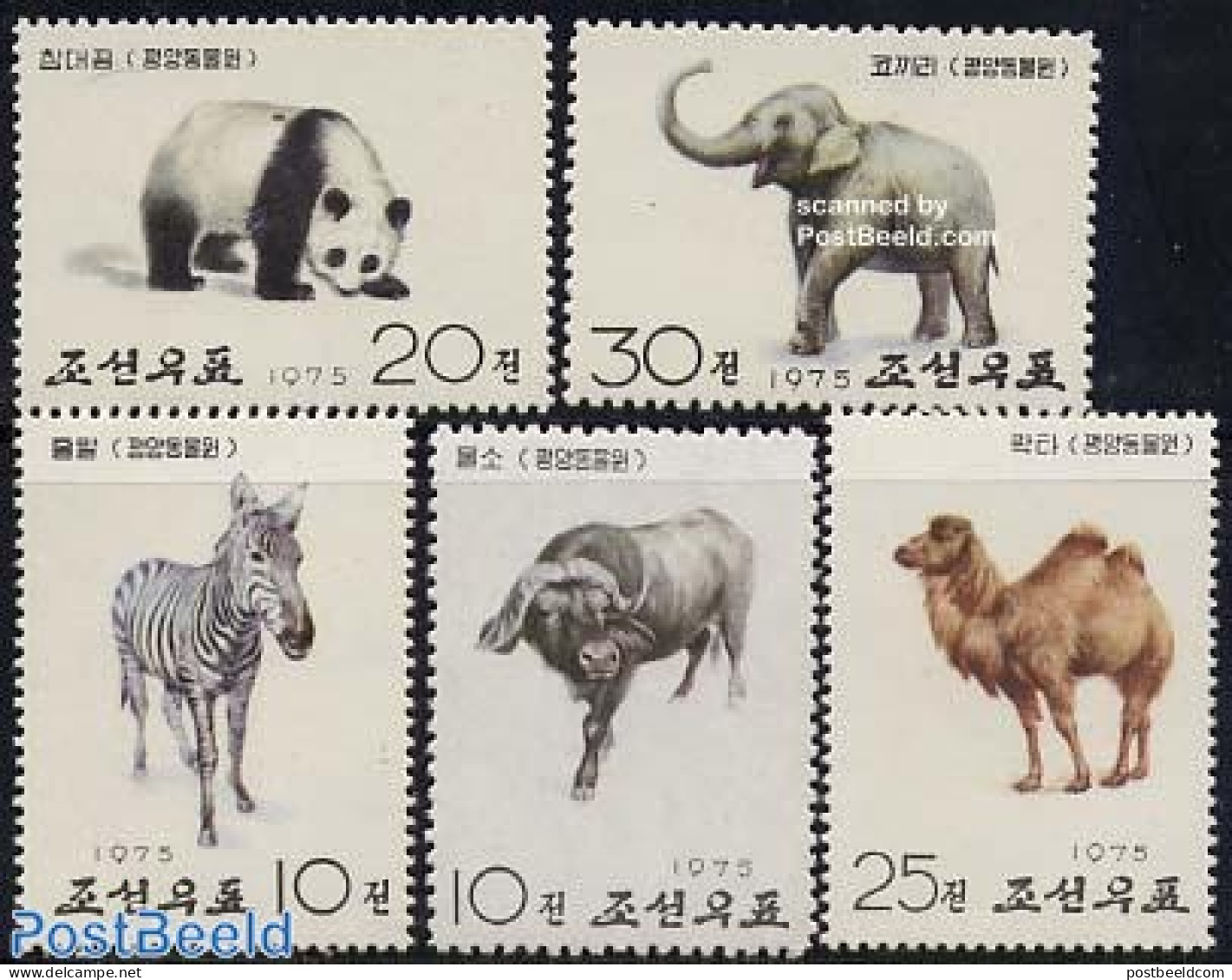 Korea, North 1975 Animals 5v, Mint NH, Nature - Animals (others & Mixed) - Camels - Elephants - Corea Del Nord