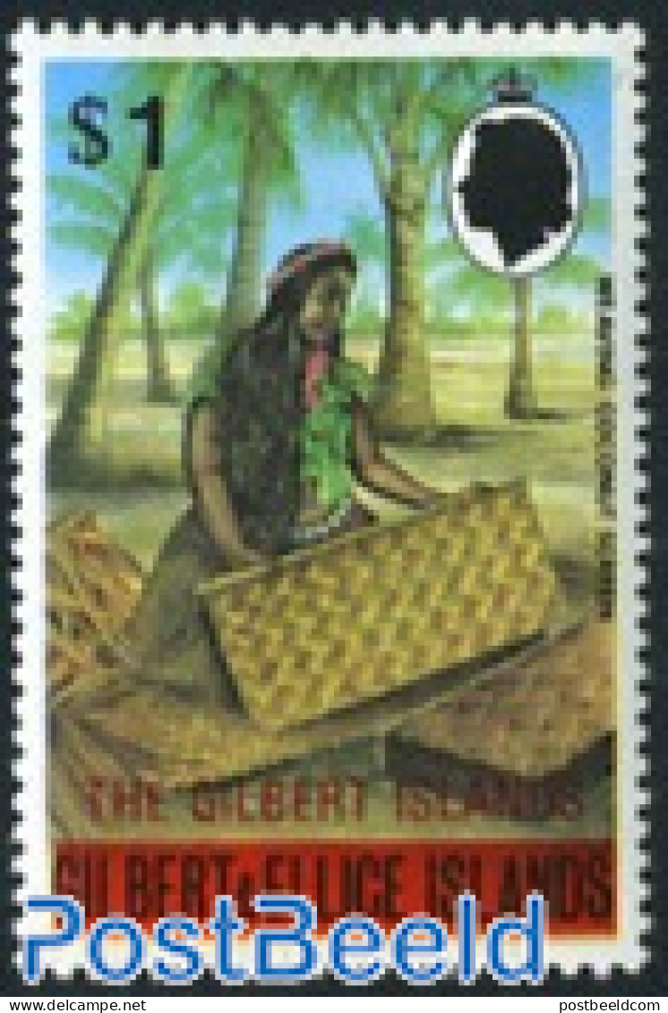Gilbert And Ellice Islands 1976 Stamp Out Of Set, Mint NH, Handicrafts - Îles Gilbert Et Ellice (...-1979)