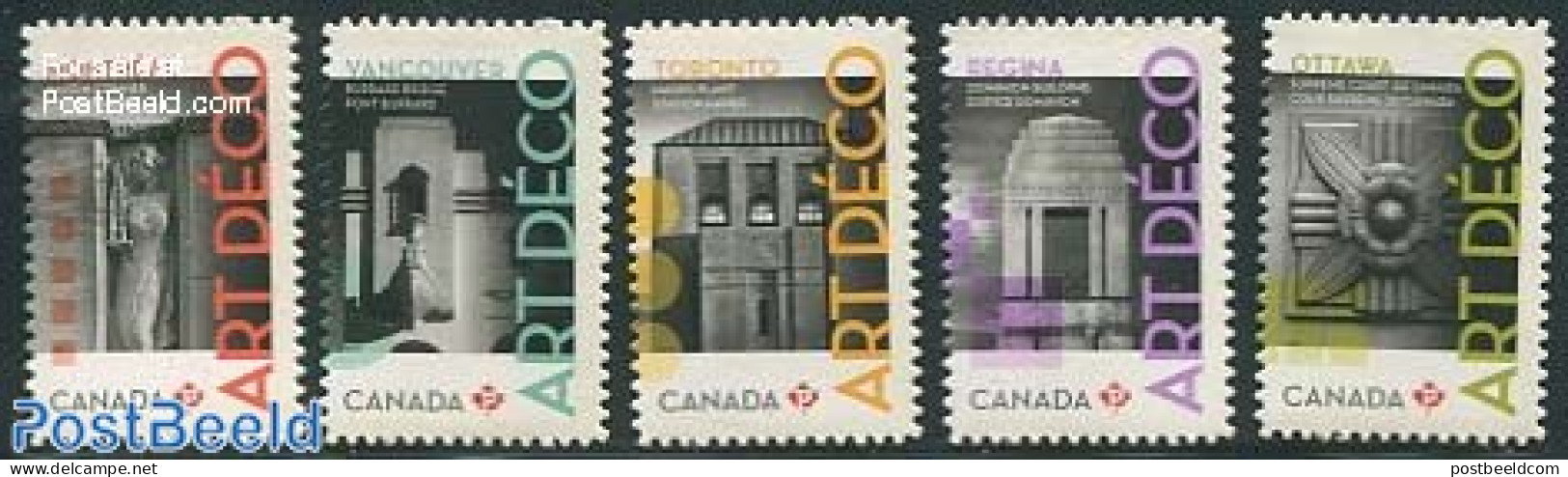 Canada 2011 Art Deco 5v S-a, Mint NH, Art - Architecture - Modern Architecture - Sculpture - Unused Stamps