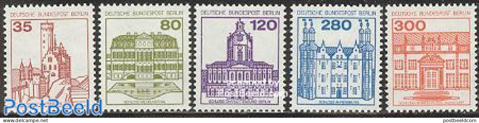 Germany, Berlin 1982 Definitives, Castles 5v, Mint NH, Art - Castles & Fortifications - Neufs