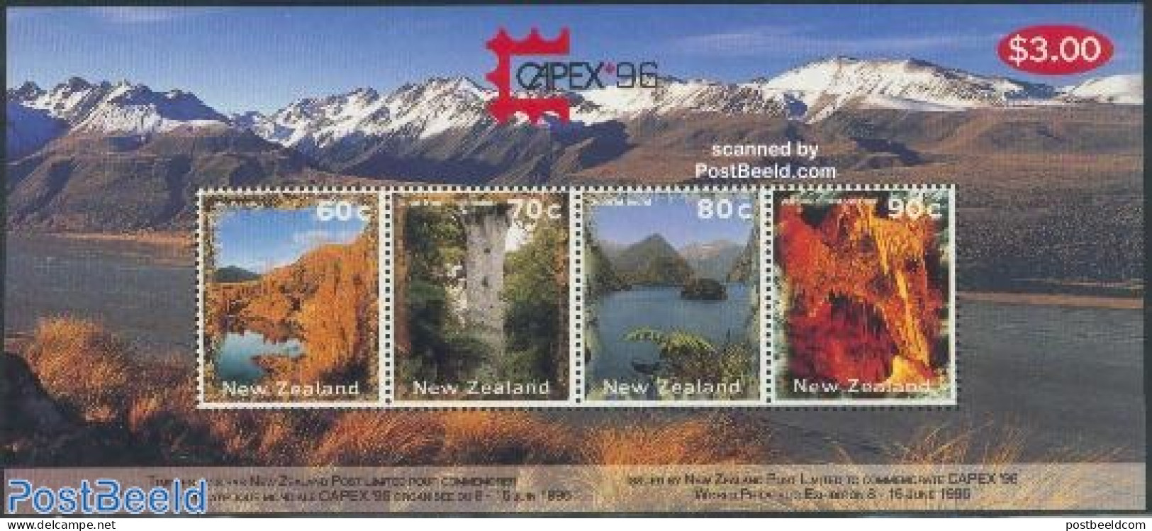 New Zealand 1996 Capex, Landscapes S/s, Mint NH, History - Nature - Geology - Trees & Forests - Philately - Nuevos
