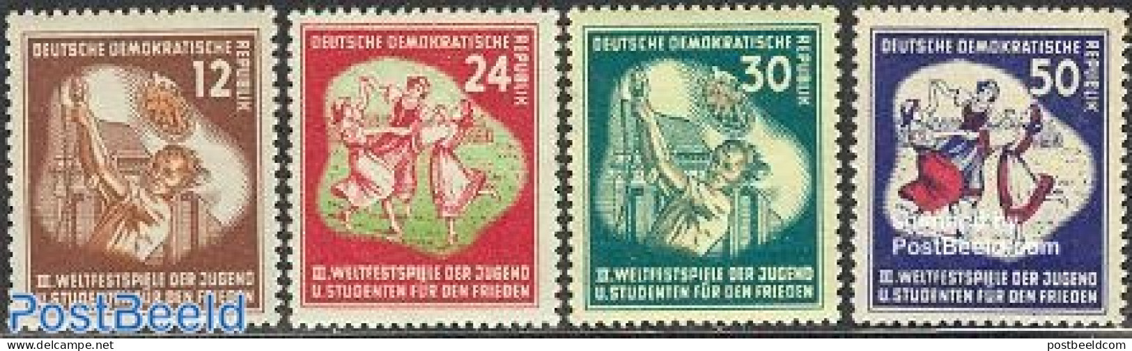 Germany, DDR 1951 Youth Games 4v, Mint NH, Performance Art - Dance & Ballet - Unused Stamps
