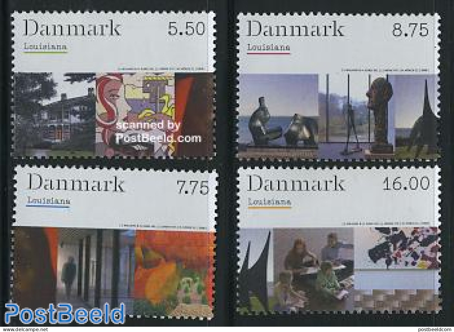 Denmark 2008 Louisiana Museum 4v, Mint NH, Art - Modern Art (1850-present) - Museums - Paintings - Sculpture - Nuovi