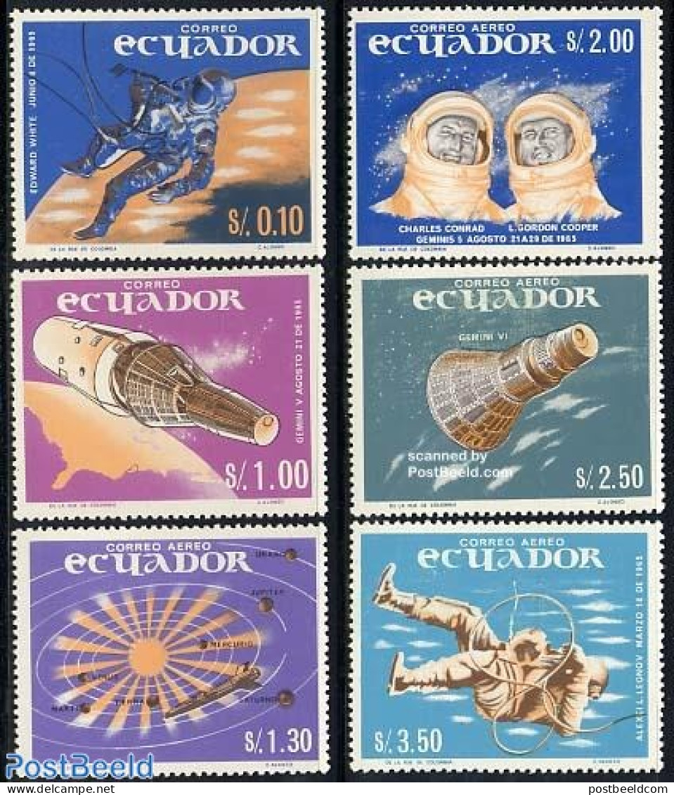 Ecuador 1966 Space 6v, Mint NH, Science - Transport - Astronomy - Space Exploration - Astrología