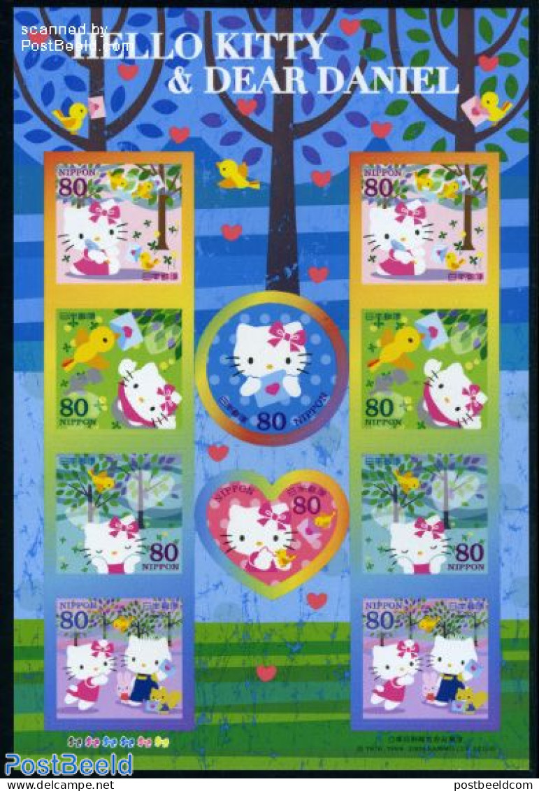 Japan 2009 Hello Kitty 10v S-a M/s, Mint NH, Nature - Cats - Art - Children's Books Illustrations - Unused Stamps
