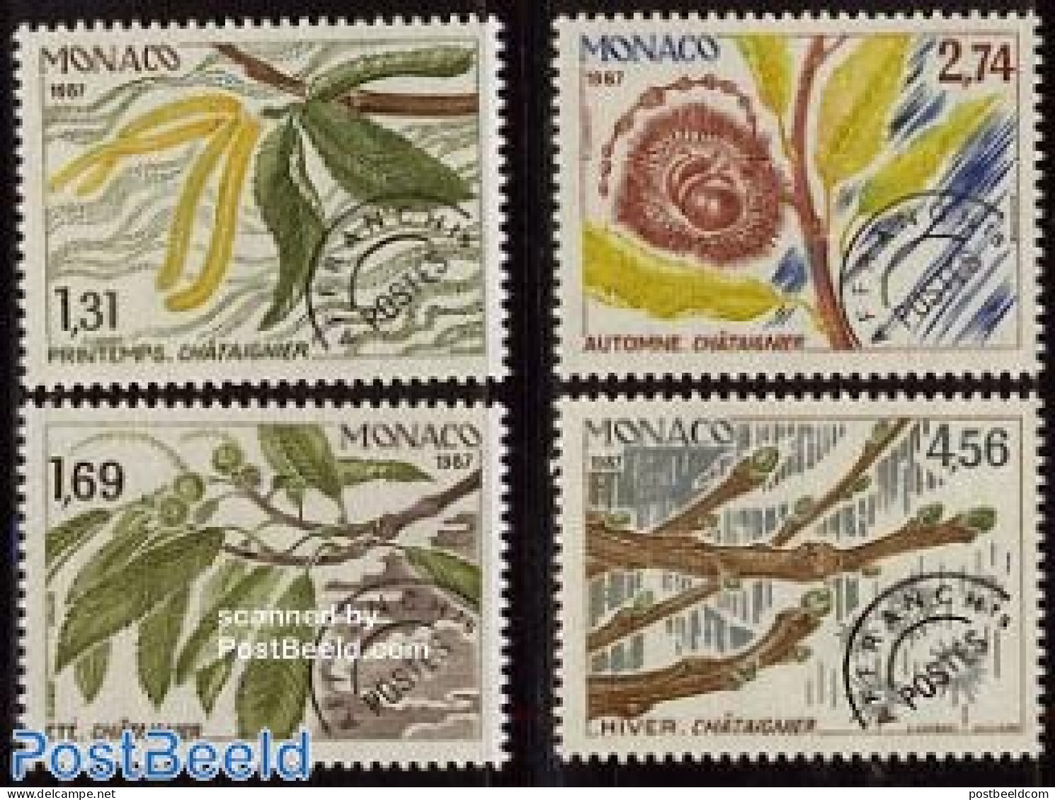 Monaco 1987 Four Seasons 4v, Mint NH, Nature - Trees & Forests - Nuevos