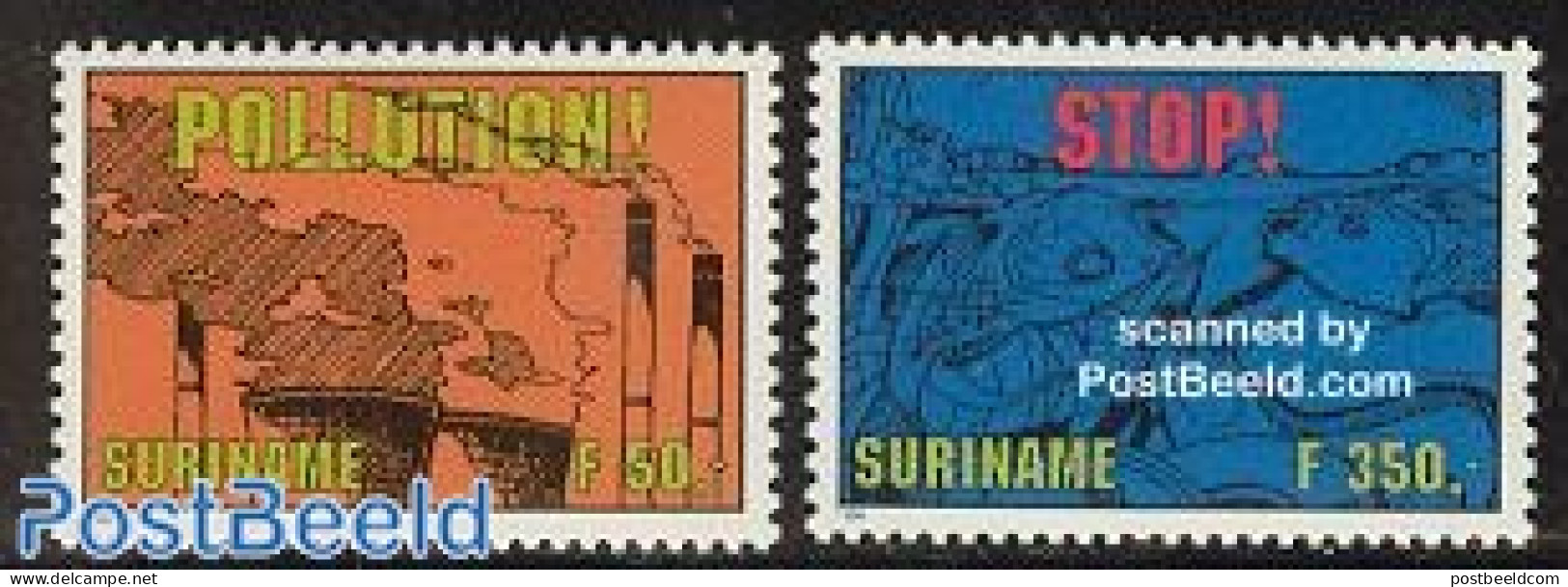 Suriname, Republic 1994 Environment Protection 2v, Mint NH, Nature - Environment - Fish - Protección Del Medio Ambiente Y Del Clima