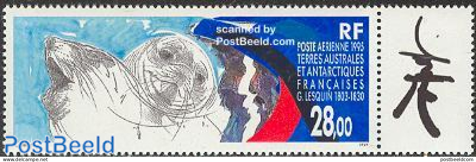 French Antarctic Territory 1995 G. Lesquin 1v, Mint NH, Nature - Sea Mammals - Nuovi