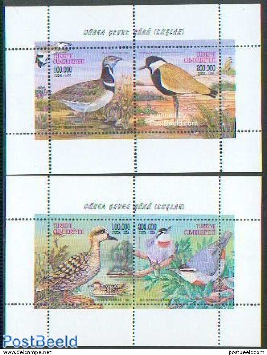 Türkiye 1999 Birds 2 S/s, Mint NH, Nature - Birds - Sonstige & Ohne Zuordnung