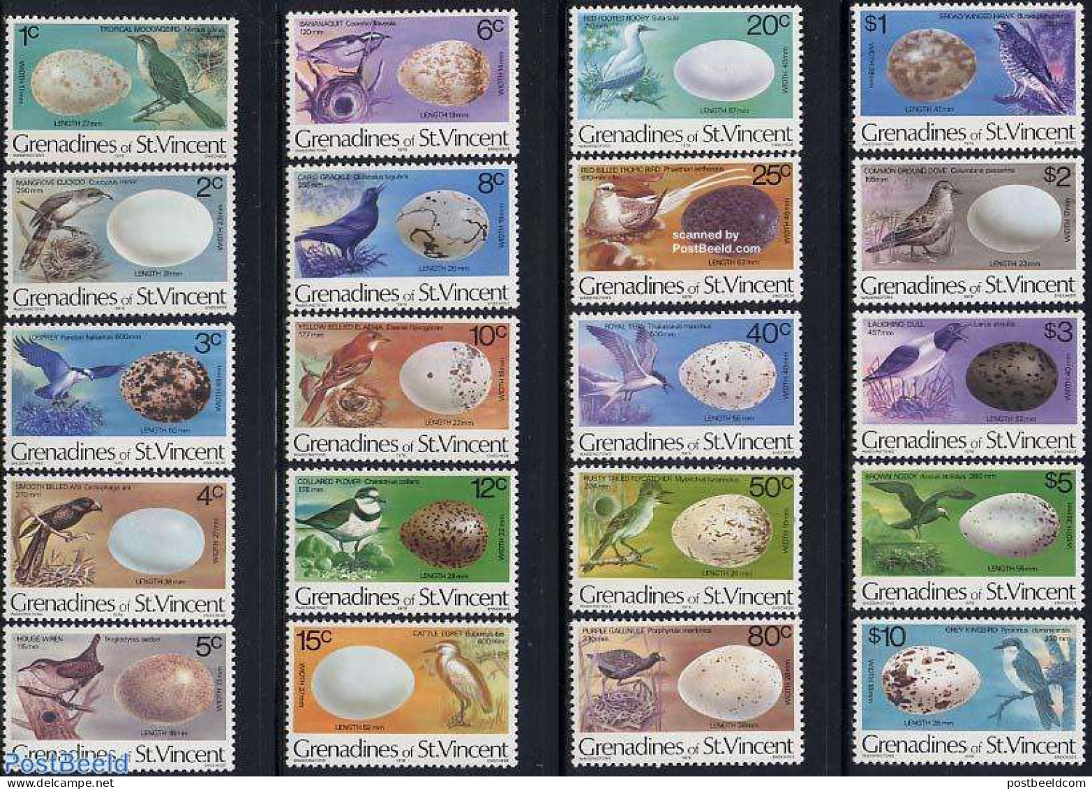 Saint Vincent & The Grenadines 1978 Birds 20v (with Year 1978), Mint NH, Nature - Birds - St.-Vincent En De Grenadines