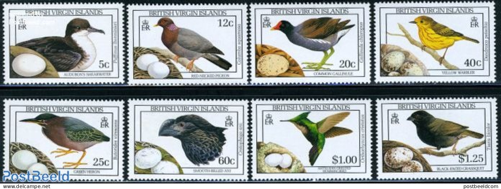 Virgin Islands 1990 Birds 8v, Mint NH, Nature - Birds - British Virgin Islands