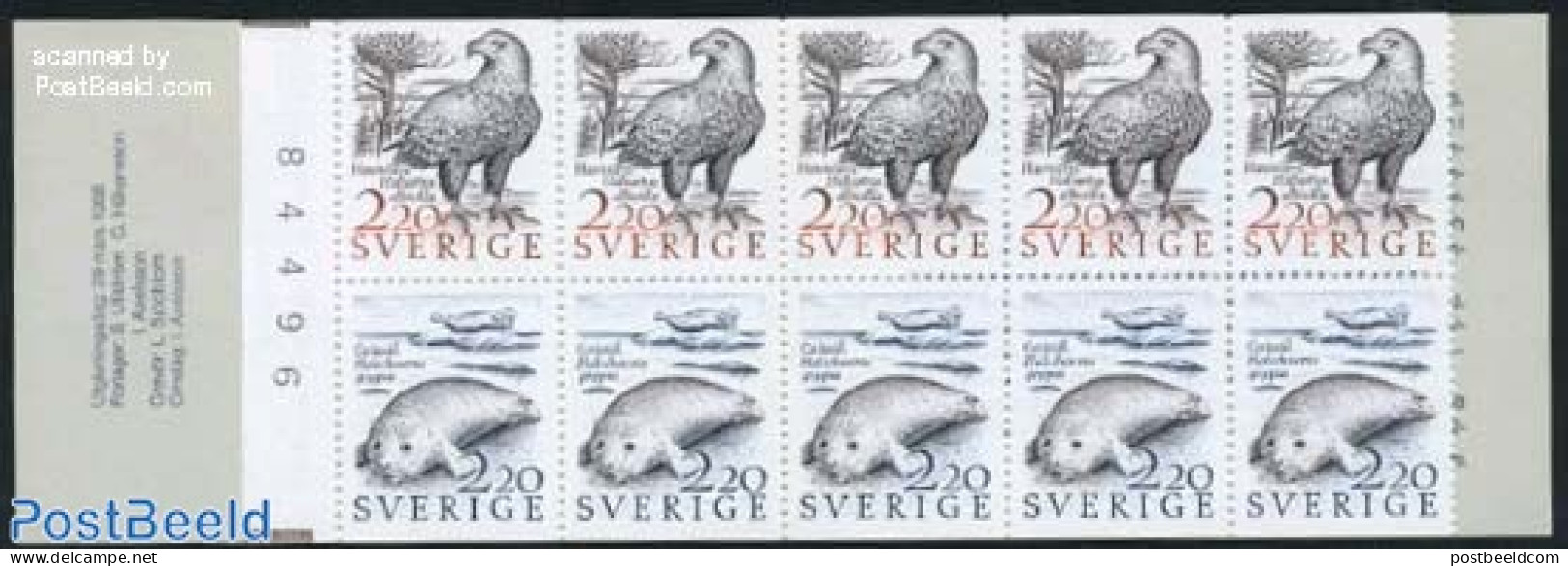 Sweden 1988 Nature Conservation Booklet, Mint NH, Nature - Animals (others & Mixed) - Birds - Sea Mammals - Stamp Book.. - Ungebraucht