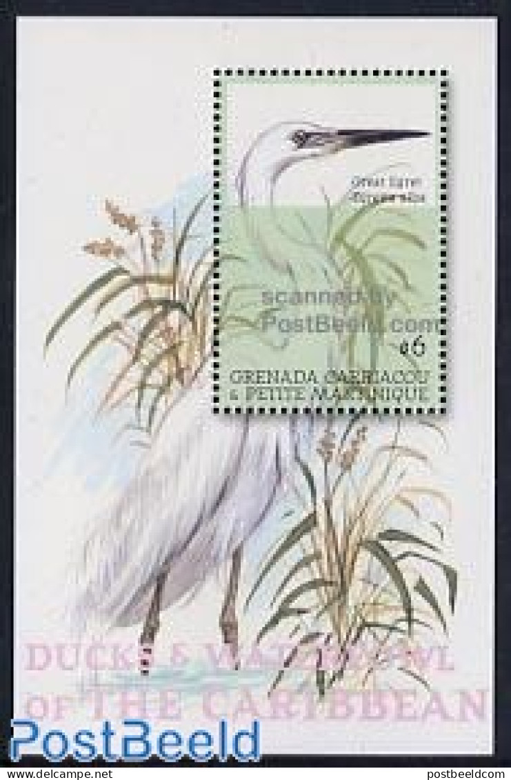 Grenada Grenadines 2001 Great Egret S/s, Mint NH, Nature - Birds - Grenada (1974-...)